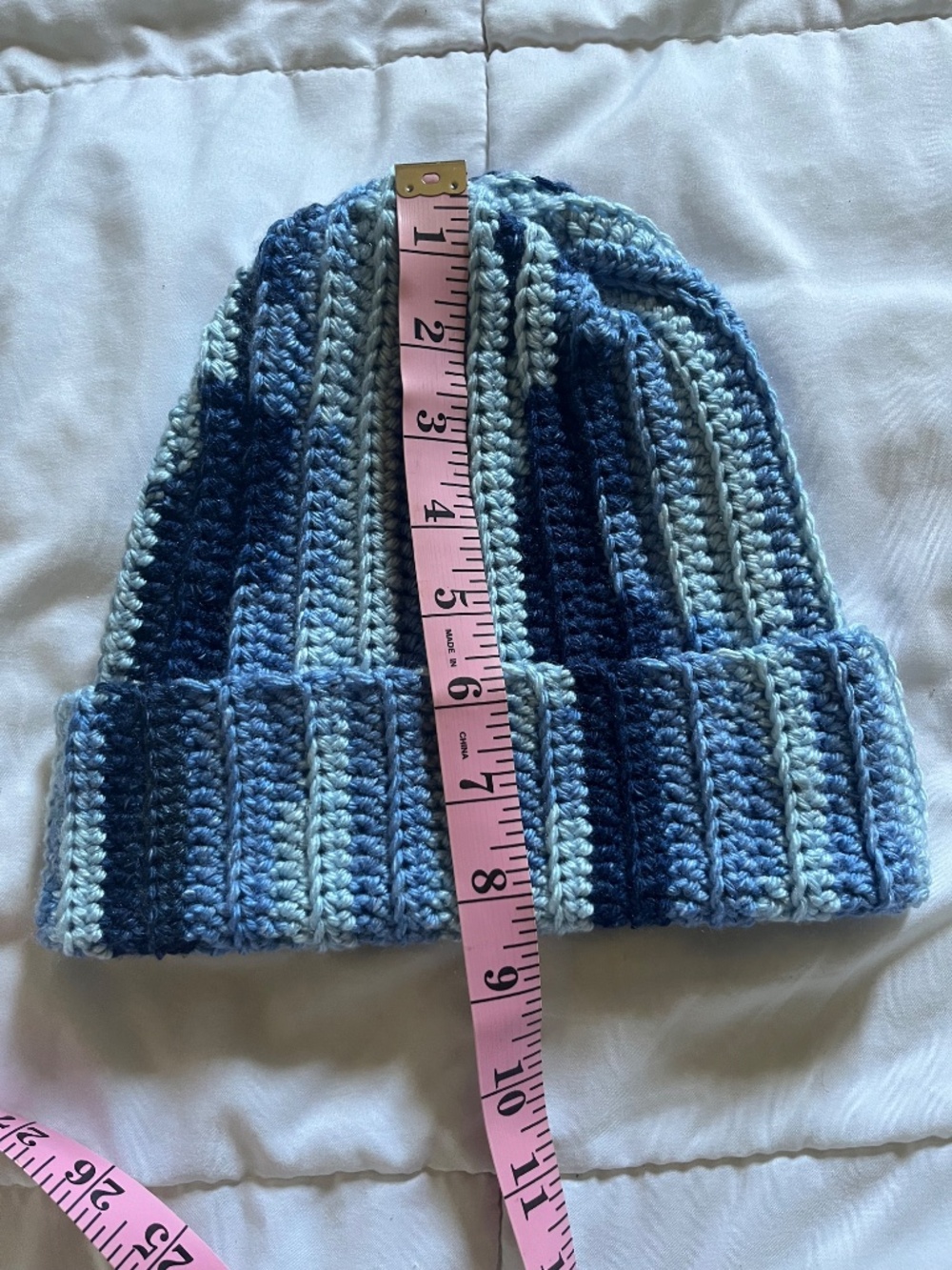 Handmade Crochet Blue Hat - Picture 3 of 3